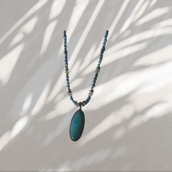 Handcrafted Genuine Turquoise Necklace set - Picture 3 of 12